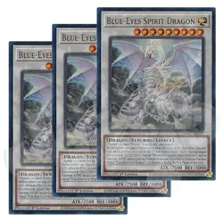Yugioh Blue-Eyes Spirit Dragon x 3 - 1st Edition Ultra Rare NM - Free Holo Card - Image 1