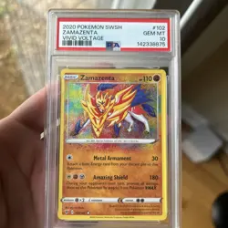 Zamazenta Holo Pokemon TCG Card 102/185 Vivid Voltage Amazing Rare PSA 10 - Image 1