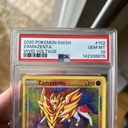 Zamazenta Holo Pokemon TCG Card 102/185 Vivid Voltage Amazing Rare PSA 10 - Image 2
