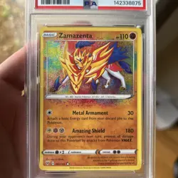 Zamazenta Holo Pokemon TCG Card 102/185 Vivid Voltage Amazing Rare PSA 10 - Image 3