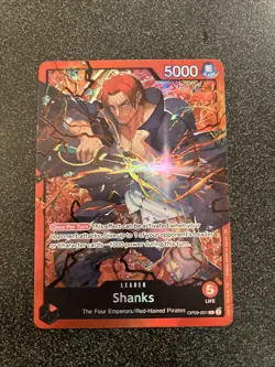 Shanks OP09-001 ONE PIECE Tcg Card Game NM RED Leader - Image 1