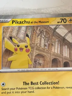 Pikachu At The Museum, Pokemon X Natural History Museum Jumbo Promo Card NEW GSP - Image 3