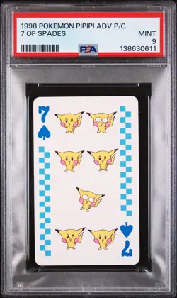 1998 POKEMON PIPIPI ADVENTURE PLAYING CARDS 7 OF SPADES PSA 9 - Image 1