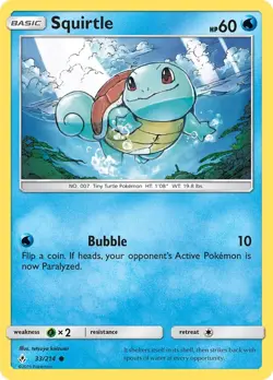Squirtle 33/214 Common SM - Unbroken Bonds Pokemon Card - Image 1