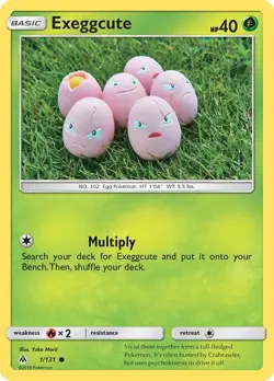 Exeggcute 1/131 Common Yuka Morii SM - Forbidden Light Pokemon Card - Image 1