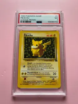 PSA 7 Pikachu Pokemon Card Black Star Promo League 1999 - Image 1