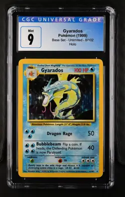 CGC 9 Pokemon Gyarados Base Set 6/102 Holo 1999 Unlimited Wizards Card psa - Image 1