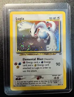 Pokemon TCG Lugia Neo Genesis Holo Rare Card 9/111 Unlimited Edition Vintage - Image 1