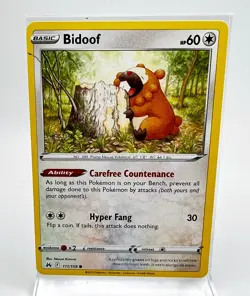 Pokemon Card Crown Zenith Bidoof 111/159 Print Error Fiber - Image 1