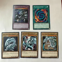 YUGIOH TCG! Blue Eyes White Dragon x3 + Ultimate Dragon Poly 5 CARD SET LDK2 NM - Image 1