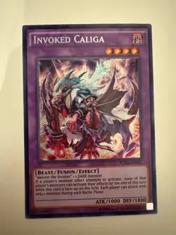 Yu-Gi-Oh Invoked Caliga FUEN-EN027 Secret Rare Card Near Mint Condition - Image 1