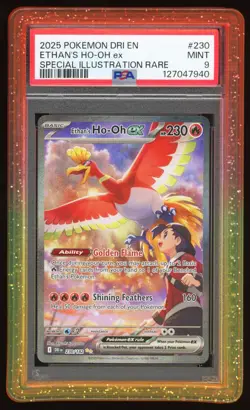 PSA 9 MINT Ethan's Ho-Oh EX SIR S&V Destined Rivals 230/182 Pokemon Card TCG - Image 1
