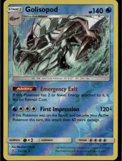 Golisopod Holo Rare SM Unified Minds 51/236 Water Reverse Holo Pokemon Card - Image 1