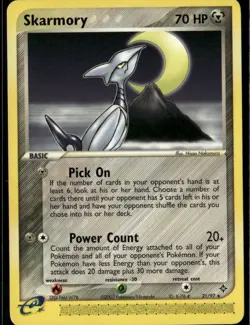 Skarmory Rare Dragon 21/97 Metal Pokemon Card - Image 1