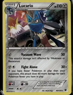 Lucario 63 Holo Rare XY Fates Collide 63/124 Metal Holo Pokemon Card - Image 1