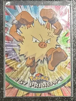 Topps Pokemon Primeape #57 Series 1 Blue Logo 1st Print Rainbow Foil - Image 3