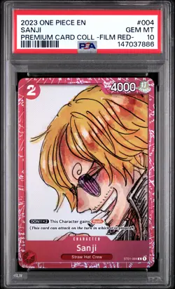 2023 ONE PIECE PREMIUM CARD COLLECTION -ONE PIECE FILM RED- #004 SANJI PSA 10 - Image 1