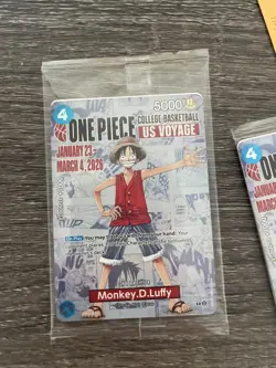 🔥🏀One Piece Monkey.D.Luffy US College Basketball Promo Card *SEALED*🔥🏀 - Image 2