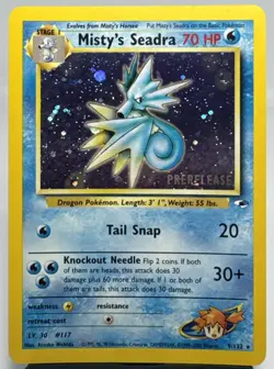 Pokemon TCG Misty's Seadra (Prerelease) 009/132 Wotc Promo Holo Card LP/NM - Image 1