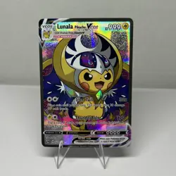 Pokemon Lunala Pikachu Cosmax Full Art Holo Card - Image 1