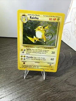 Pokemon TCG Base Set Raichu Holo Card 14/102 Unlimited Holo Rare LP - Image 1