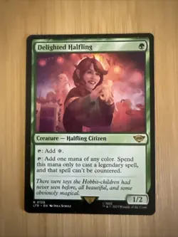 Magic The Gathering LotR - Delighted Halfling - 0158 LTR NM Rare 2023 - Image 1