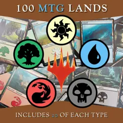 Magic The Gathering - Bundle - 100 Basic Lands - Every type - MTG - FREE P&P - Image 1