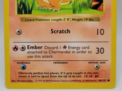 Charmander 46/102 Base Set 1999 WOTC Pokemon Card LP Vintage - Image 3