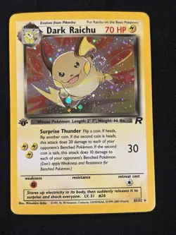 Dark Raichu 83/82 1st edition Team Rocket Pokemon Card - Image 1