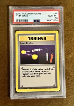 5 PSA Base Set Pokemon Cards - Professor Oak/Item Finder/Lass/Super Potion/ Plus - Image 3