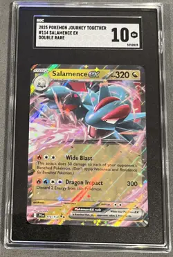 Pokemon TCG Salamence ex 114/159 2025 Journey Together Double Rare Card - SGC 10 - Image 1