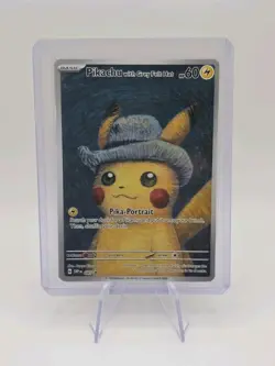 HAND WRAPPED CARD Pokemon x Van Gogh: Pikachu with Grey Felt Hat: CHECK DESCRIPT - Image 3