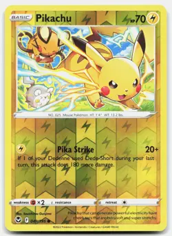 Pikachu Common Silver Tempest Reverse Holo 049/195 NM/M Pokemon - Image 1