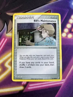Pokemon Card Bill's Maintenance HP Crystal Guardians 71/100 HOLO Stamped - Image 1