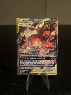 Reshiram & Charizard GX SM201 Holo Tag Team Sun & Moon Promo Pokemon English LP - Image 1