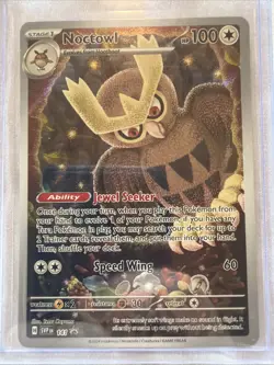 Pokemon Noctowl SVP 141 Stellar Crown Full Art Holo Black Star Promo NM - Image 1