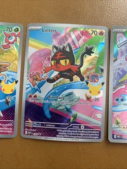 Pokemon First Partner Promo Holo Lot Popplio Litten Rowlet 43-45 Mint - Image 3