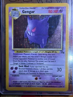 Pokemon Gengar Holo Rare 5/62 Fossil Vintage - Image 1