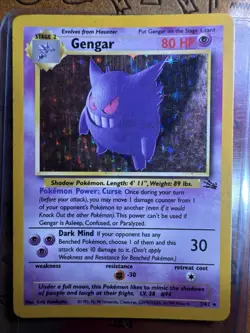 Pokemon Gengar Holo Rare 5/62 Fossil Vintage - Image 5