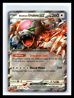 💥 Bloodmoon Ursaluna ex 141/167 Twilight Masquerade Double Rare Pokemon HOLO - Image 1