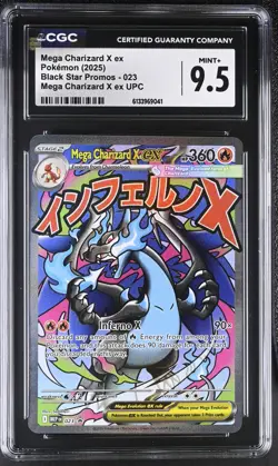 Pokemon Mega Charizard X ex 023 Me: Mega Evolution UPC Promo Holo - CGC 9.5 - Image 1