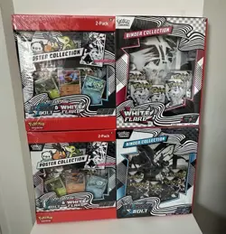 Pokemon Black Bolt White Flare Binder Poster Bundle Lot of 2 Sam’s Club - Image 1