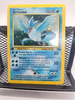 Pokemon TCG Fossil Set Articuno 2/62 Rare Holo 1st Edition - Image 1