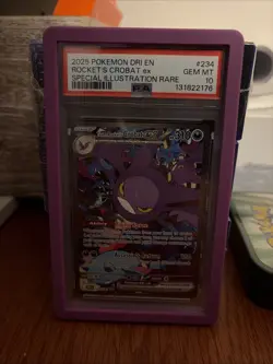2025 POKEMON DRI EN-DESTINED RIVALS #234 TEAM ROCKET'S CROBAT EX PSA 10 - Image 1