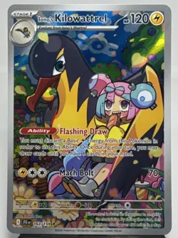 Pokemon Iono's Kilowattrel 163/159 Sv09: Journey Together Illustration Rare Holo - Image 1