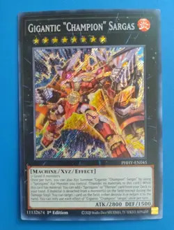 Near Mint Yugioh Gigantic "Champion" Sargas - PHHY-EN045 - Secret Rare 1st - Image 1