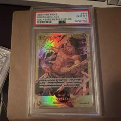 BANDAI ONE PIECE OP07-119 PORTGAS D. ACE FOIL SECRET RARE PSA 10 - Image 1