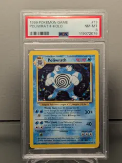 1999 POKEMON GAME 13 POLIWRATH-HOLO - PSA 8 - Image 1