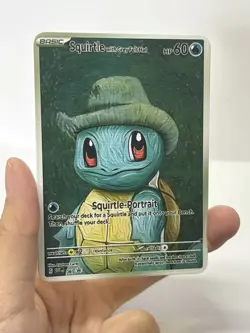 Squirtle with GreyFeltHat HP60 Gold Metal Pokemon Card-Collectible Gift Display - Image 3