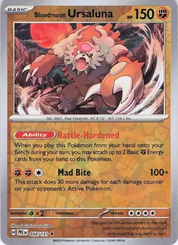 Pokemon TCG Bloodmoon Ursaluna 054/131 Holo Rare Promo Card - Image 1